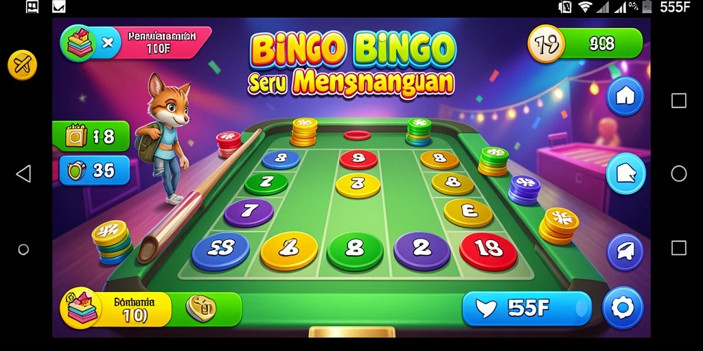 Tampilan antarmuka permainan Bingo yang menarik di 555F.