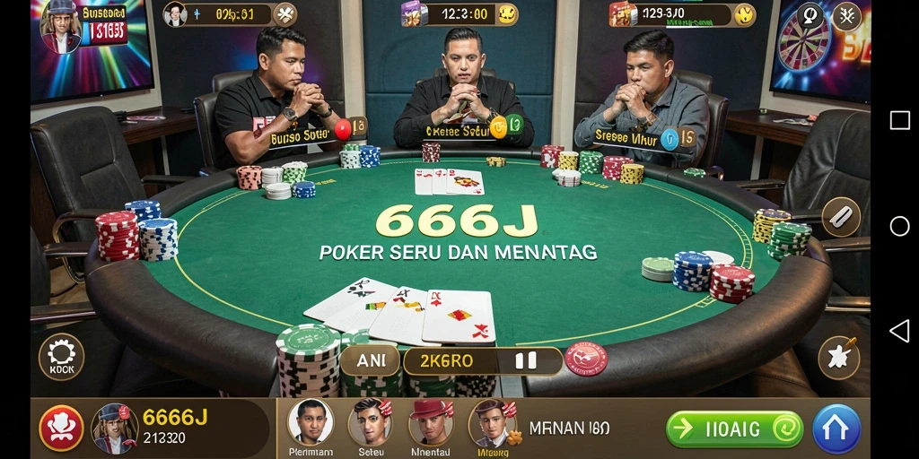 Tampilan gameplay Poker yang menegangkan dan menarik.