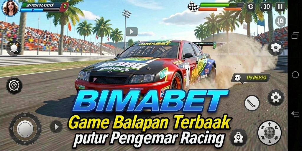 Tampilan atraktif dari gameplay Racing dalam BIMABET.
