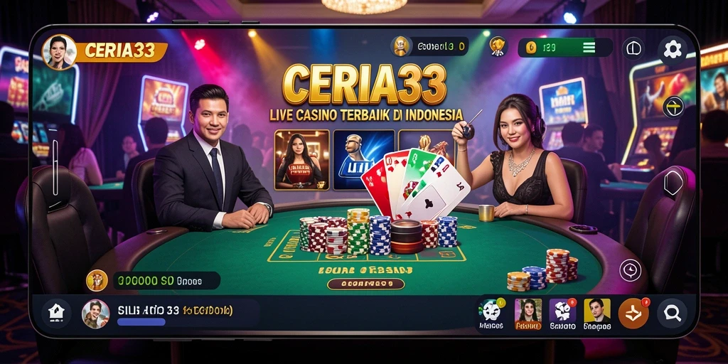 Tampilan gameplay Live Casino yang mendebarkan dan interaktif.