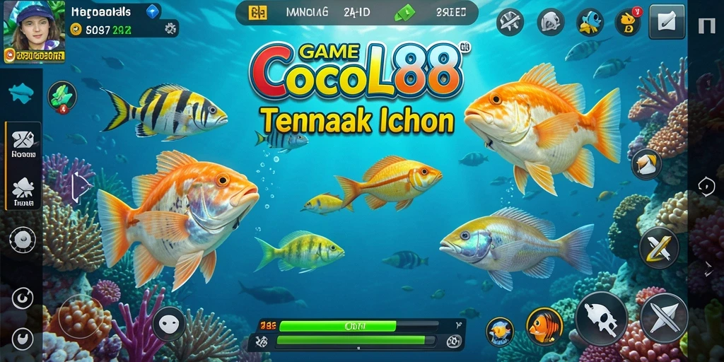 Tampilan gameplay COCOL88 dengan aksi tembak ikan yang seru.