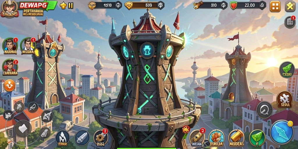 Tampilan gameplay seru dari DEWAPG di Tower Defense.