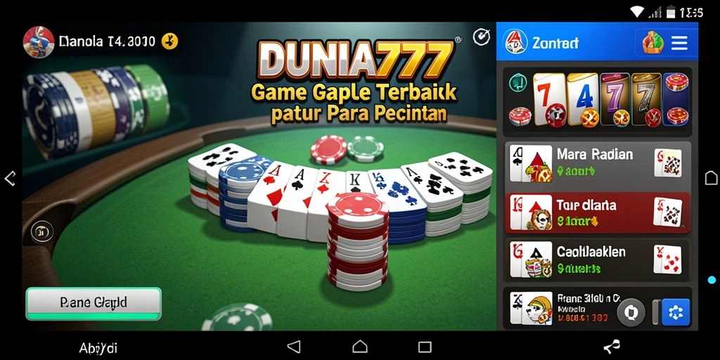 Tampilan gameplay Gaple yang seru dan interaktif di DUNIA777.