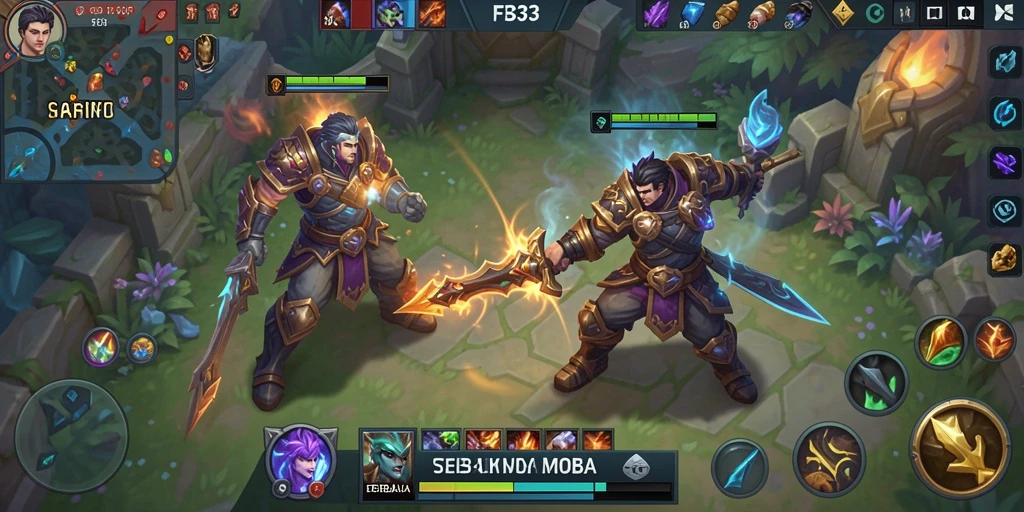 Tampilan menarik dari gameplay MOBA yang seru di FB333.