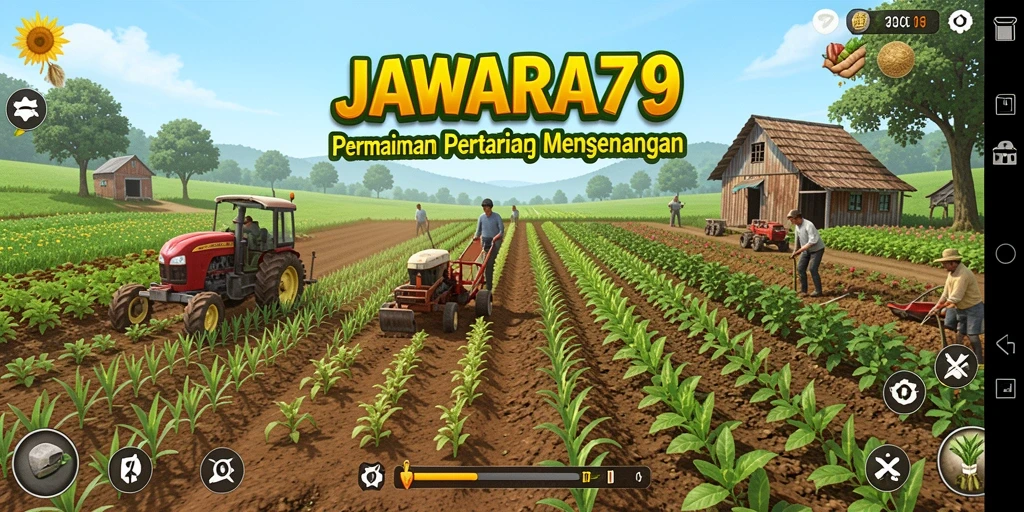 Gameplay menarik di JAWARA79 dengan kebun yang rimbun dan hewan lucu.