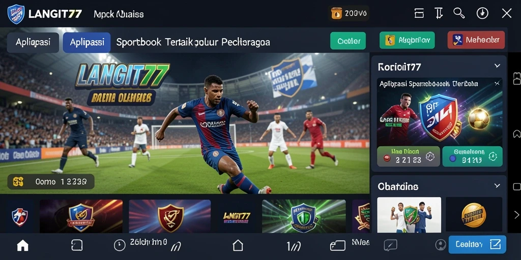 Tampilan aplikasi LANGIT77 dengan fitur taruhan olahraga yang menarik.