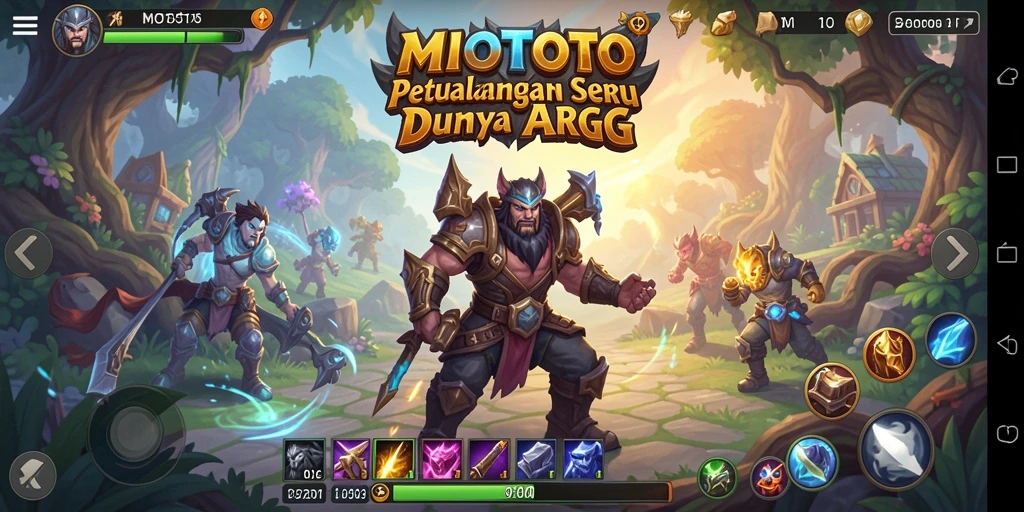 Tangkapan layar dari gameplay seru di MIOTOTO yang menampilkan pertarungan epik.