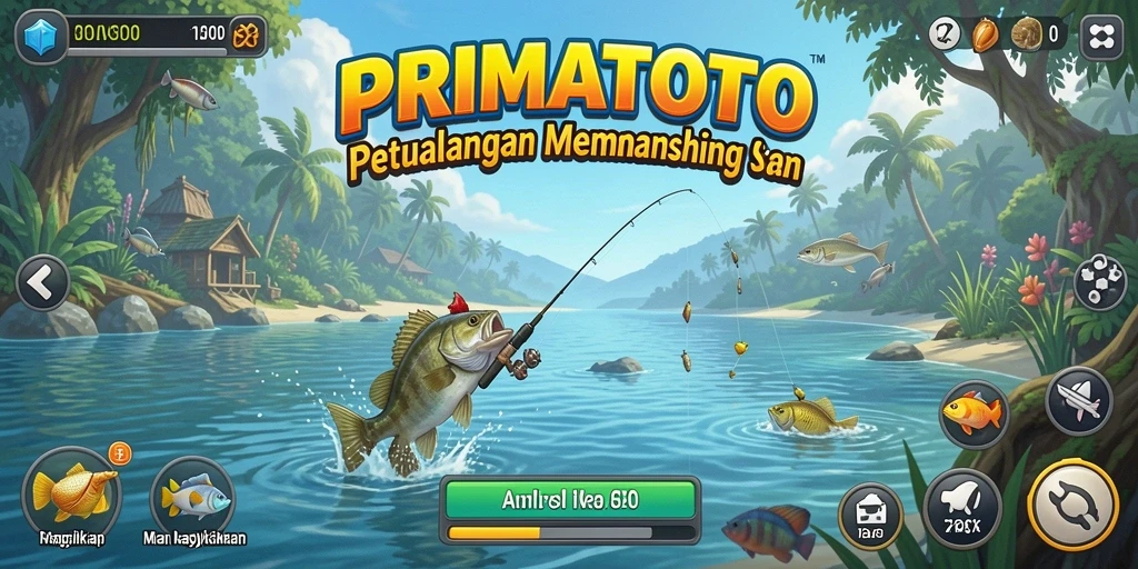 Tampilan gameplay memancing di PRIMATOTO yang seru dan interaktif.
