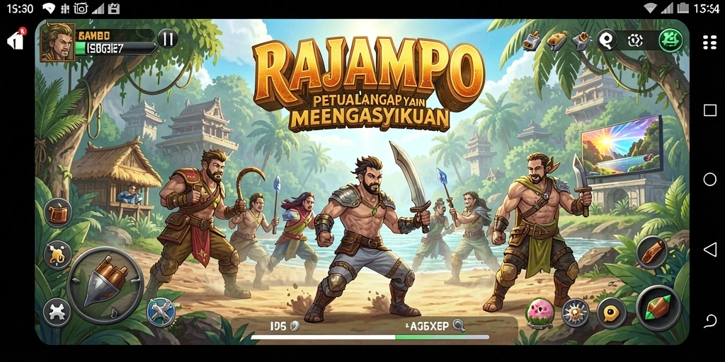 Gameplay seru di dunia petualangan RAJAMPO.