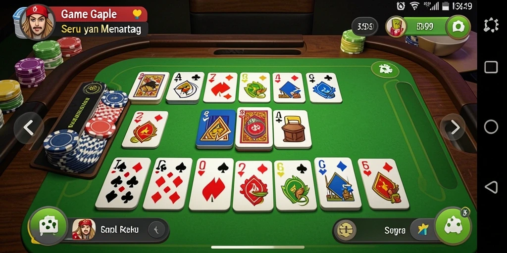Screenshot gameplay Gaple yang seru dan menantang di RP99.