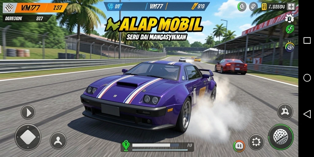 Tampilan gameplay <strong>VM777</strong> dengan balapan yang mendebarkan dan grafis menakjubkan.