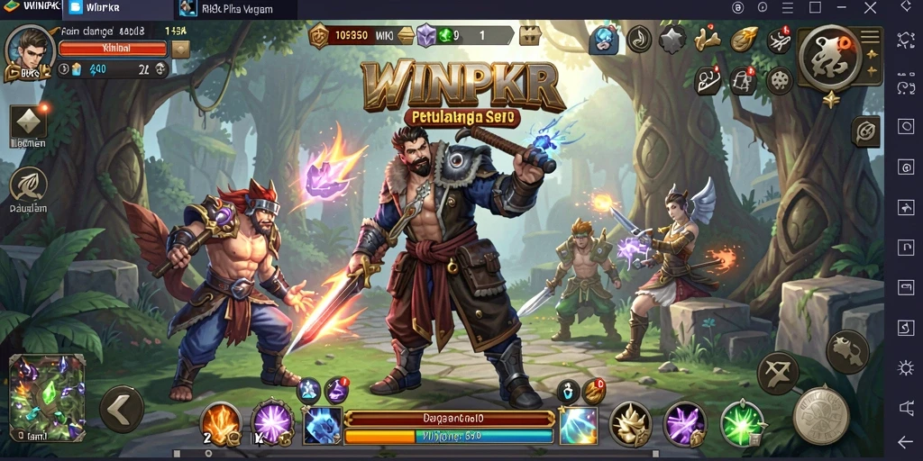 Screenshot WINPKR menampilkan aksi seru dalam petualangan RPG.